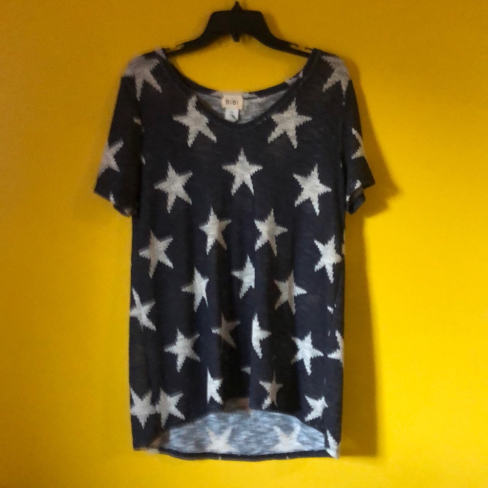 Crochet navy star top